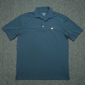 Masters Tech Shirt Mens Large Blue Performance Polo Augusta National
